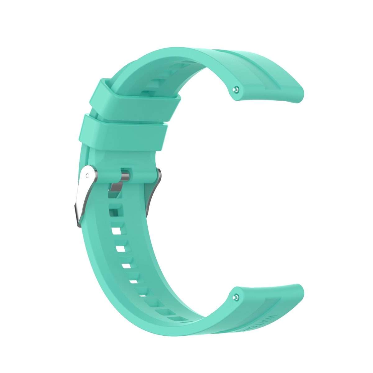 For TicWatch Pro 3 Silicone Watch Band with Silver Steel Buckle(Aurora Blue)
