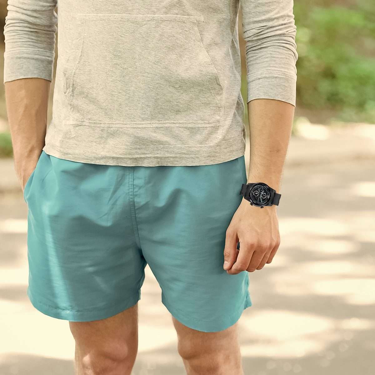 For TicWatch Pro 3 Silicone Watch Band with Silver Steel Buckle(Aurora Blue)