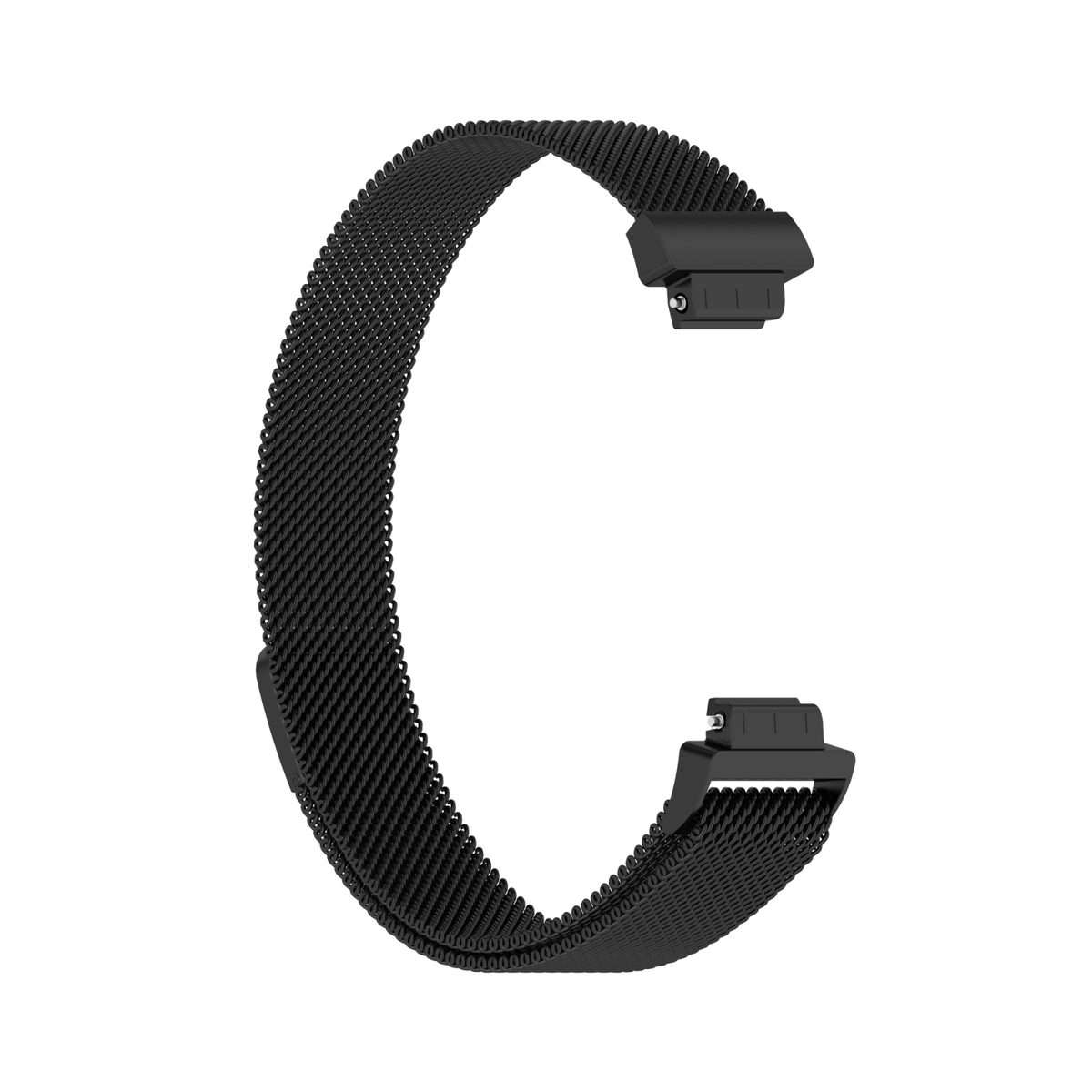 For Fitbit Inspire 2 Milanese Watch Band, Size:S(Black)