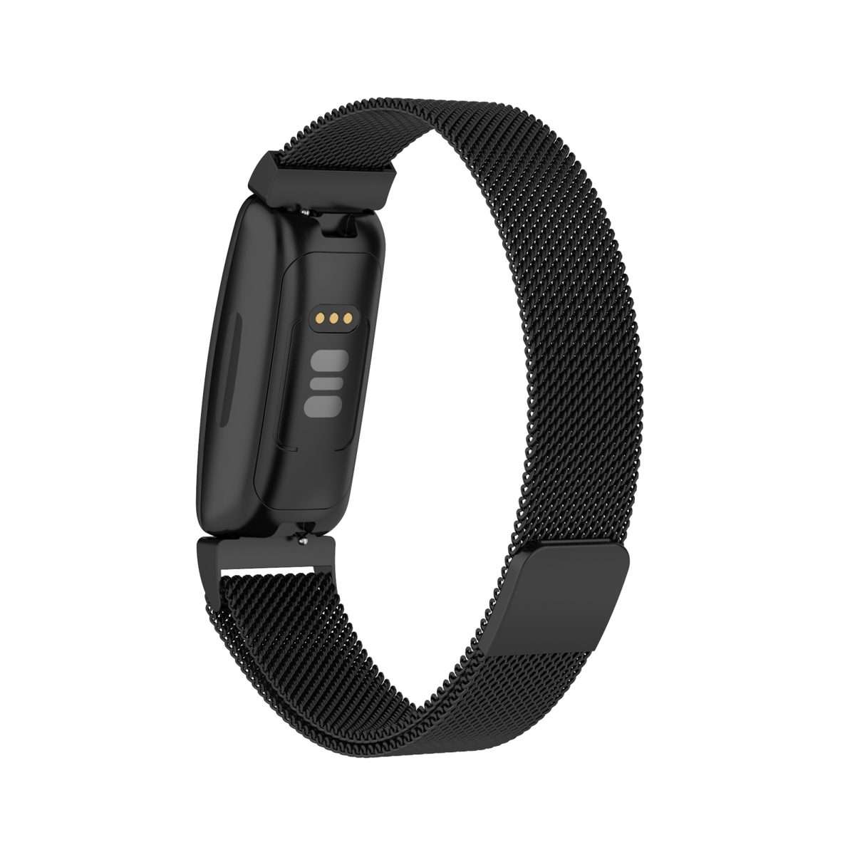 For Fitbit Inspire 2 Milanese Watch Band, Size:S(Black)