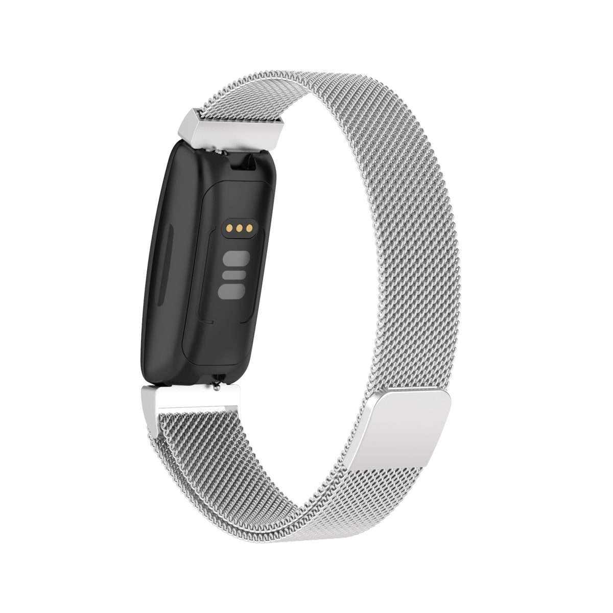 For Fitbit Inspire 2 Milanese Watch Band, Size:L(Silver)