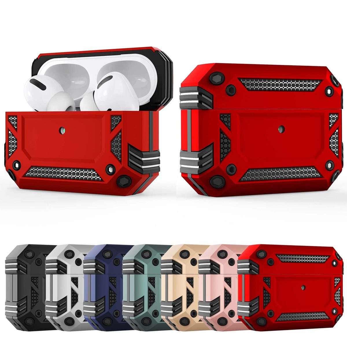 Iron Man Four-corner Shockproof Earphone Protective Cover For AirPods Pro(Blue)