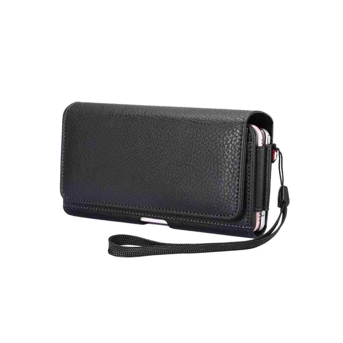 Litchi Texture Vertical Flip Thwartwise PU Leather Case / Waist Bag with Back Splint & Card Slots