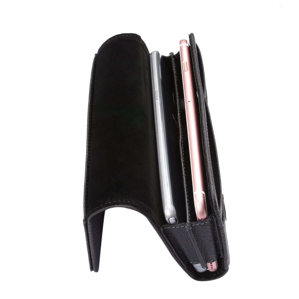 Litchi Texture Vertical Flip Thwartwise PU Leather Case / Waist Bag with Back Splint & Card Slots