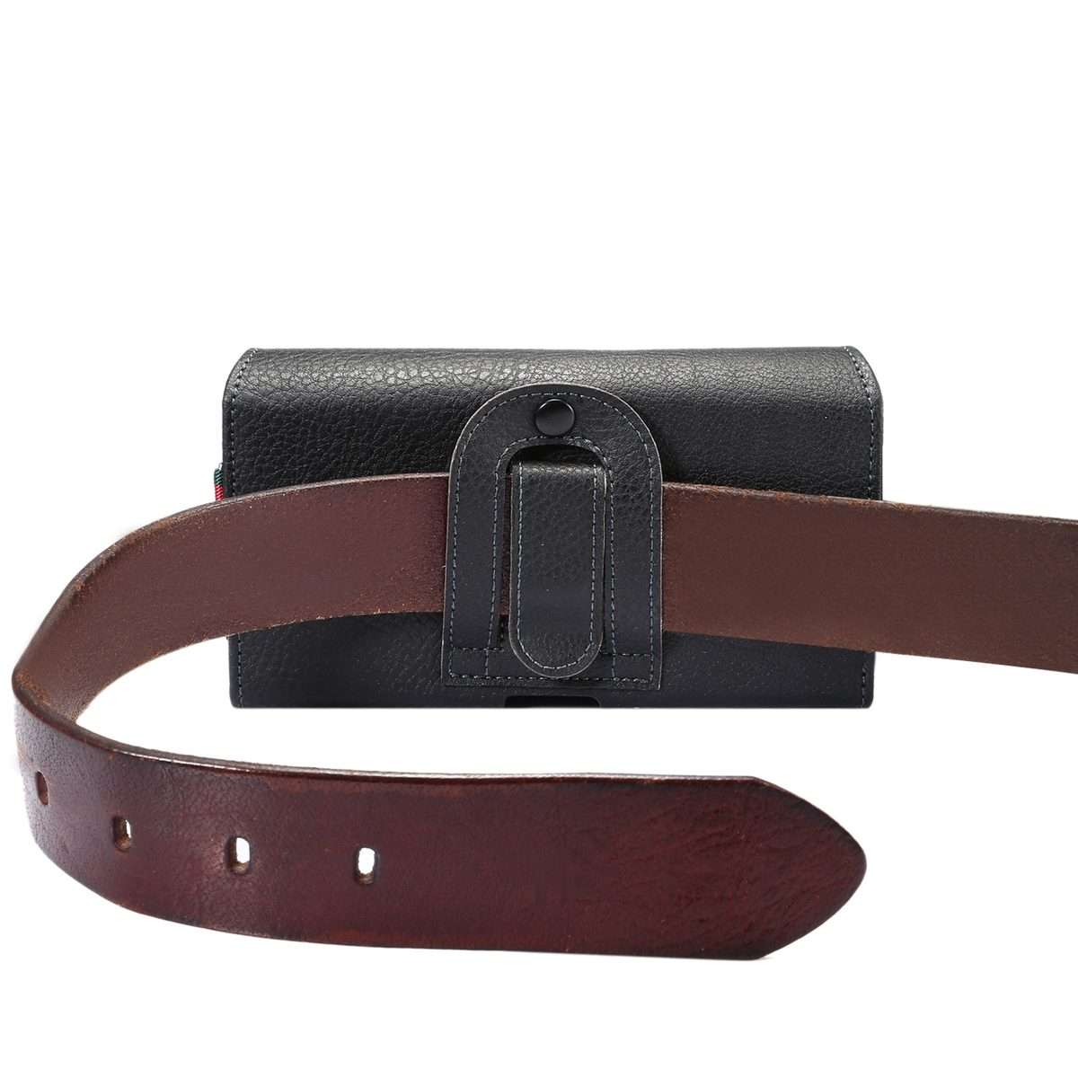 Litchi Texture Vertical Flip Thwartwise PU Leather Case / Waist Bag with Back Splint & Card Slots