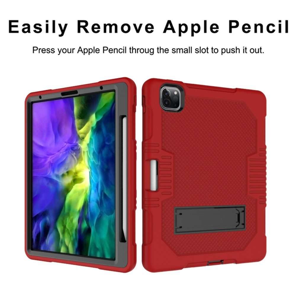 For iPad Pro 12.9 inch (2018/2020) Contrast Color Robot Shockproof Silicone + PC P ... (Red Black)