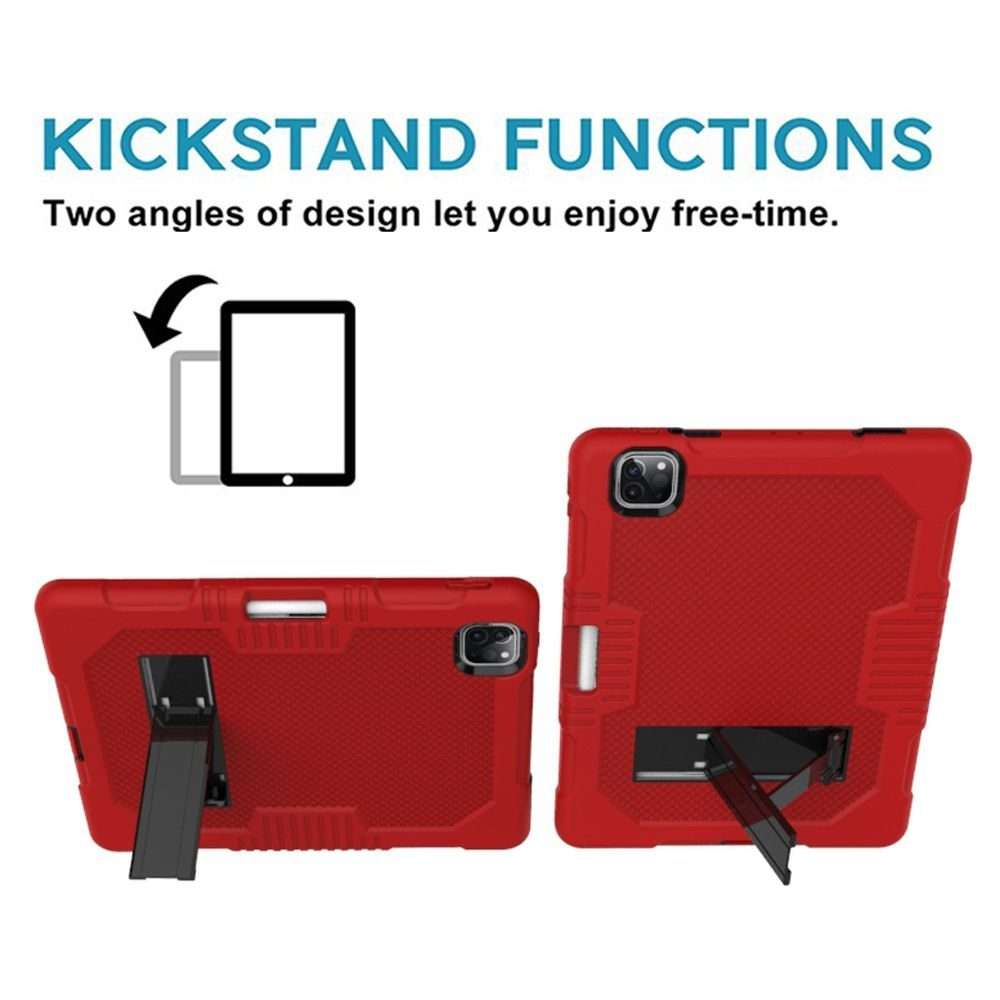For iPad Pro 12.9 inch (2018/2020) Contrast Color Robot Shockproof Silicone + PC P ... (Red Black)
