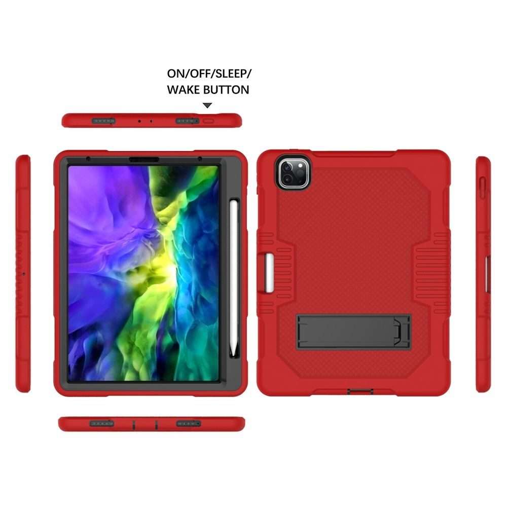For iPad Pro 12.9 inch (2018/2020) Contrast Color Robot Shockproof Silicone + PC P ... (Red Black)