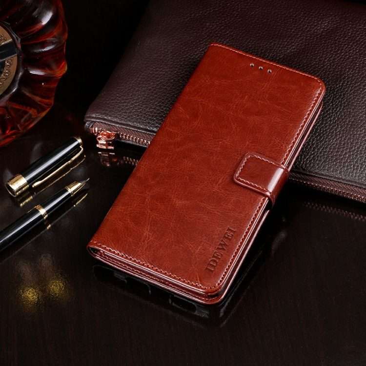 For Lenovo K12 Note idewei Crazy Horse Texture Horizontal Flip Leather Case with Holde ... (Brown)
