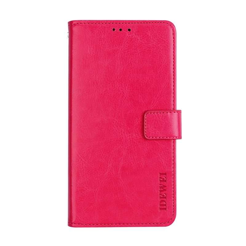 For Lenovo K12 Note idewei Crazy Horse Texture Horizontal Flip Leather Case with Ho ... (Rose Red)