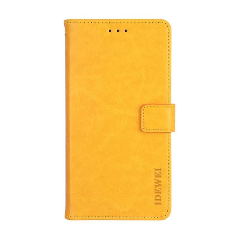 For Lenovo K12 Note idewei Crazy Horse Texture Horizontal Flip Leather Case with Hold ... (Yellow)