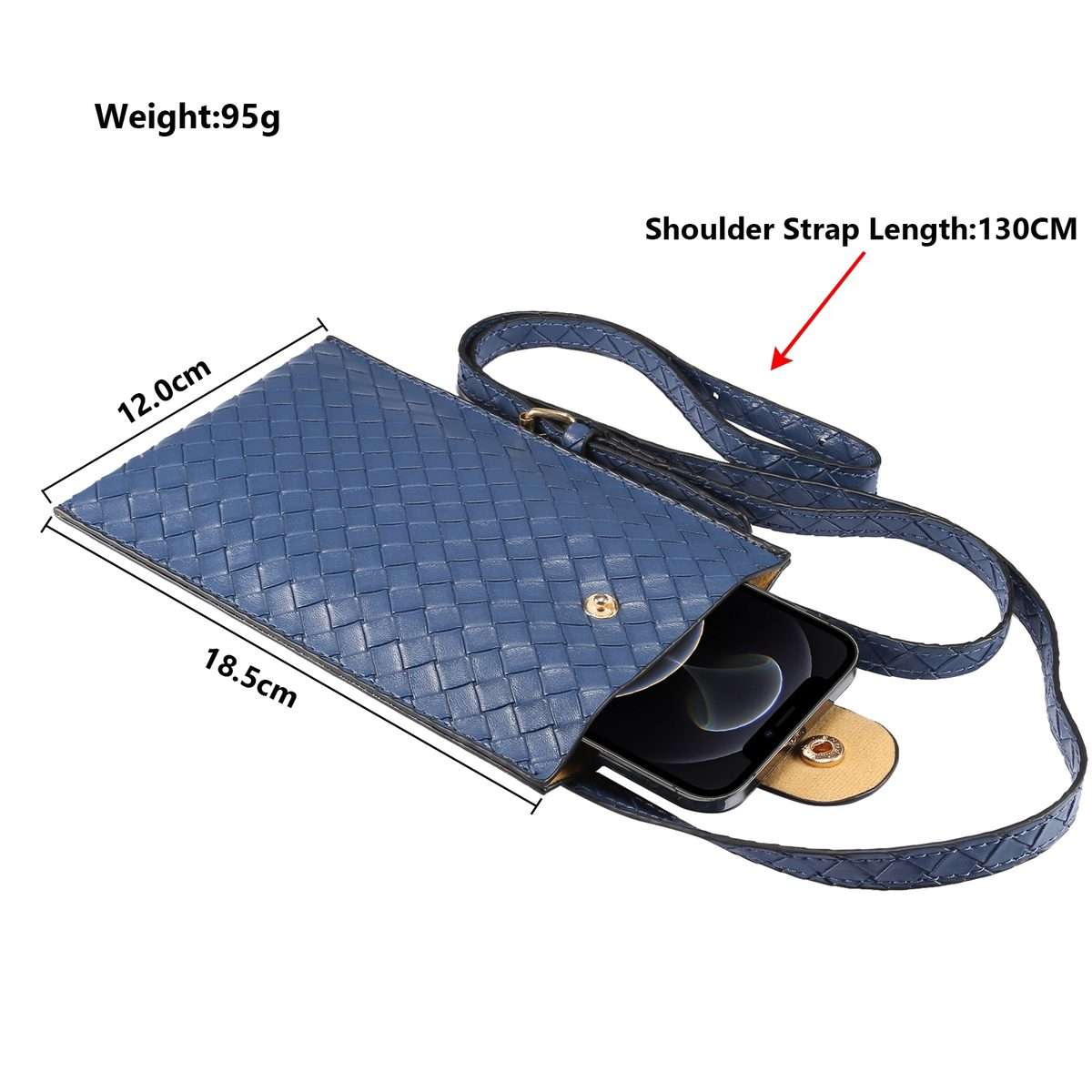 Braided Packing Simple High-end Mobile Phone Bag with Lanyard, Suitable for 6.7 inch ... (Baolan)