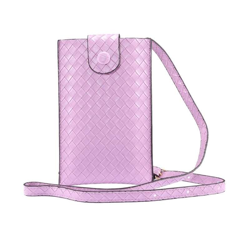 Braided Packing Simple High-end Mobile Phone Bag with Lanyard, Suitable for 6.7 ... (Light Purple)
