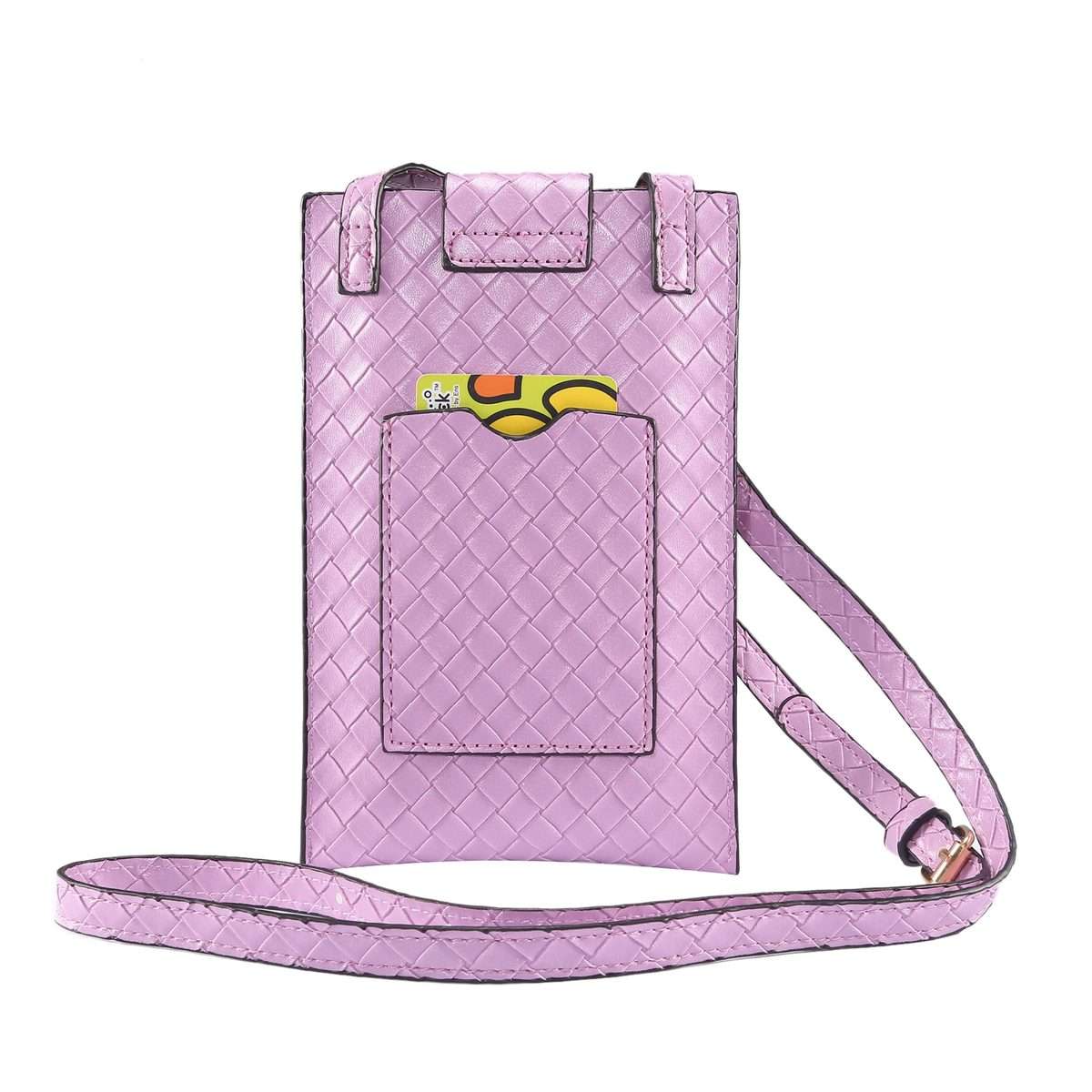 Braided Packing Simple High-end Mobile Phone Bag with Lanyard, Suitable for 6.7 ... (Light Purple)
