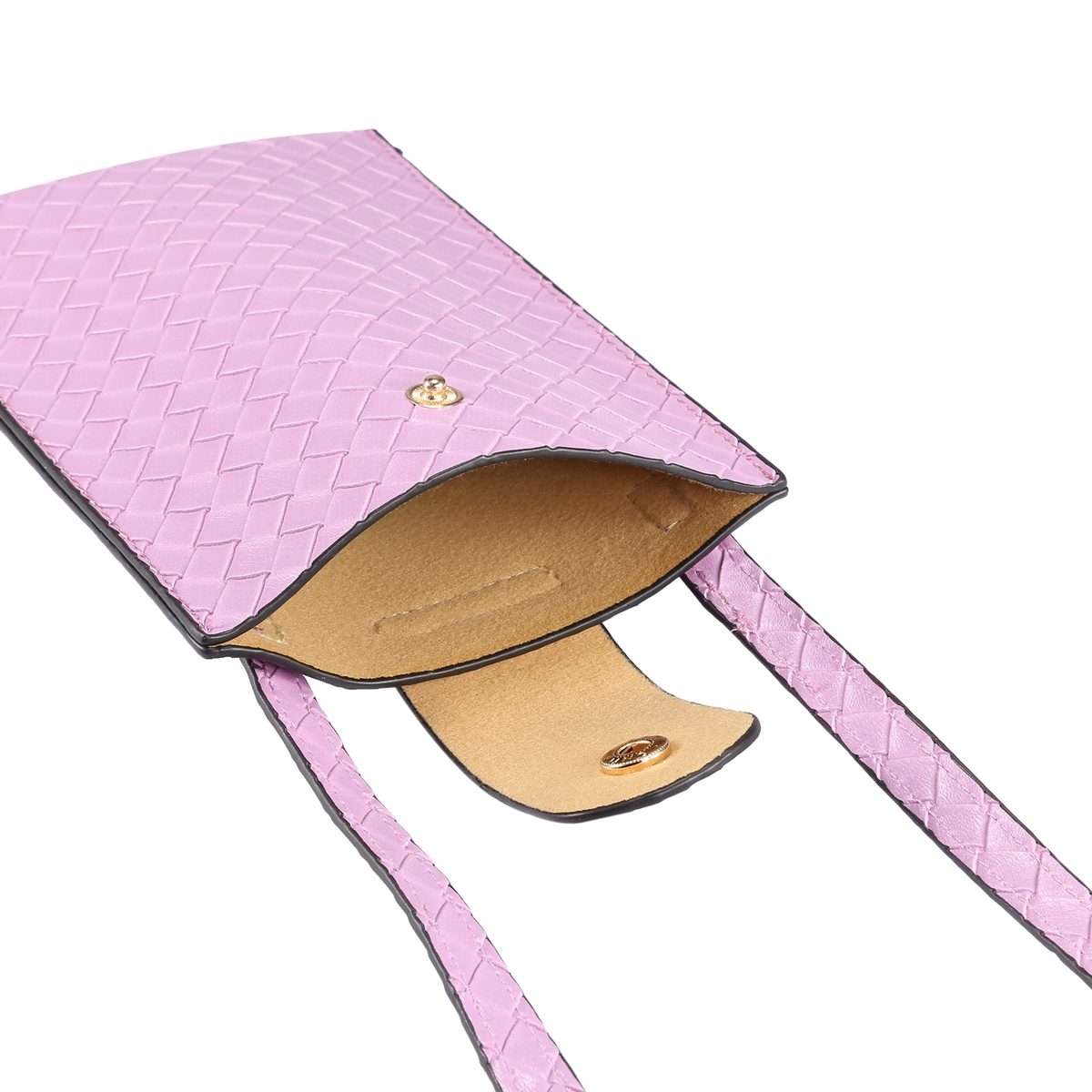 Braided Packing Simple High-end Mobile Phone Bag with Lanyard, Suitable for 6.7 ... (Light Purple)