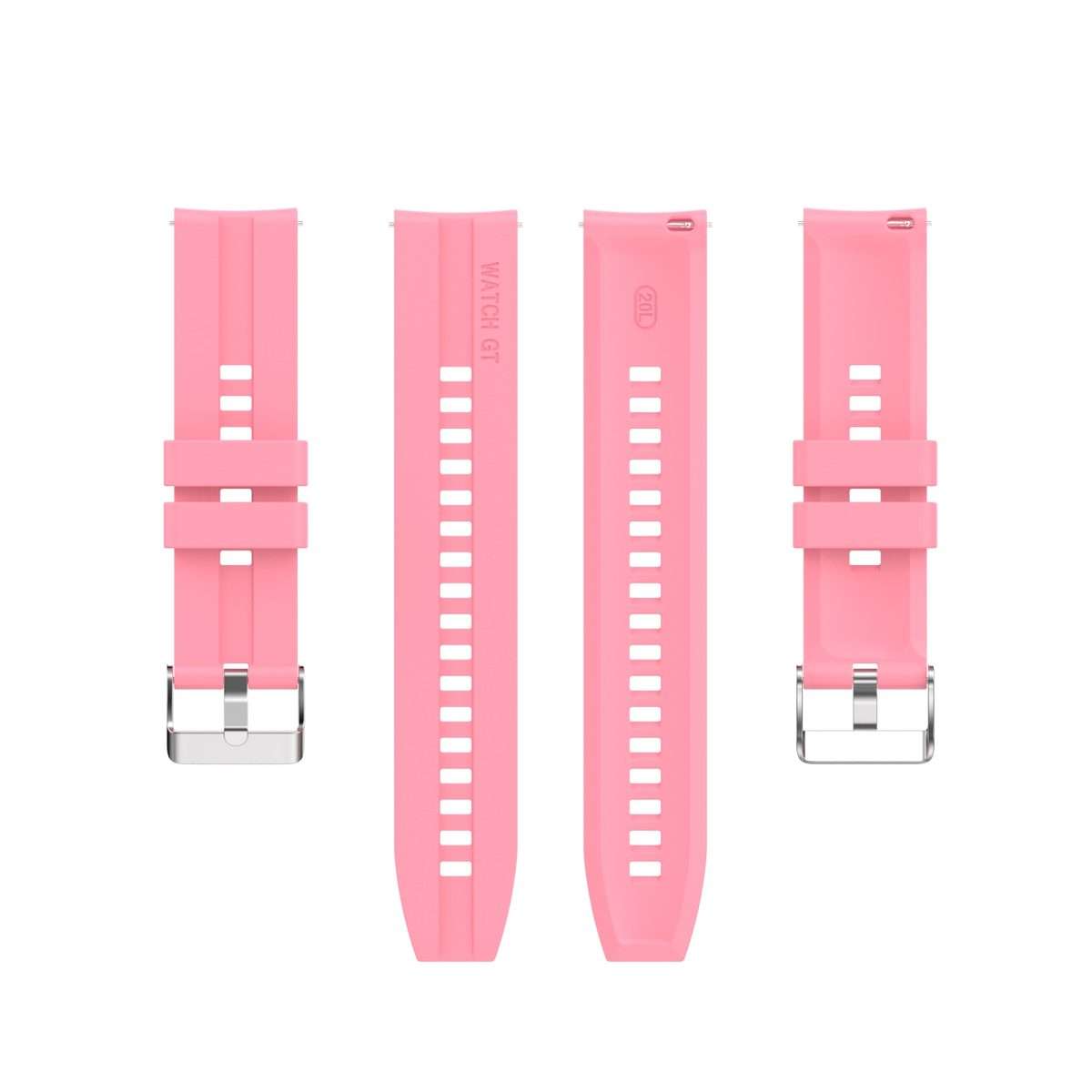 For Amazfit GTS 2e / GTS 2 20mm Silicone Watch Band with Silver Buckle(Pink)