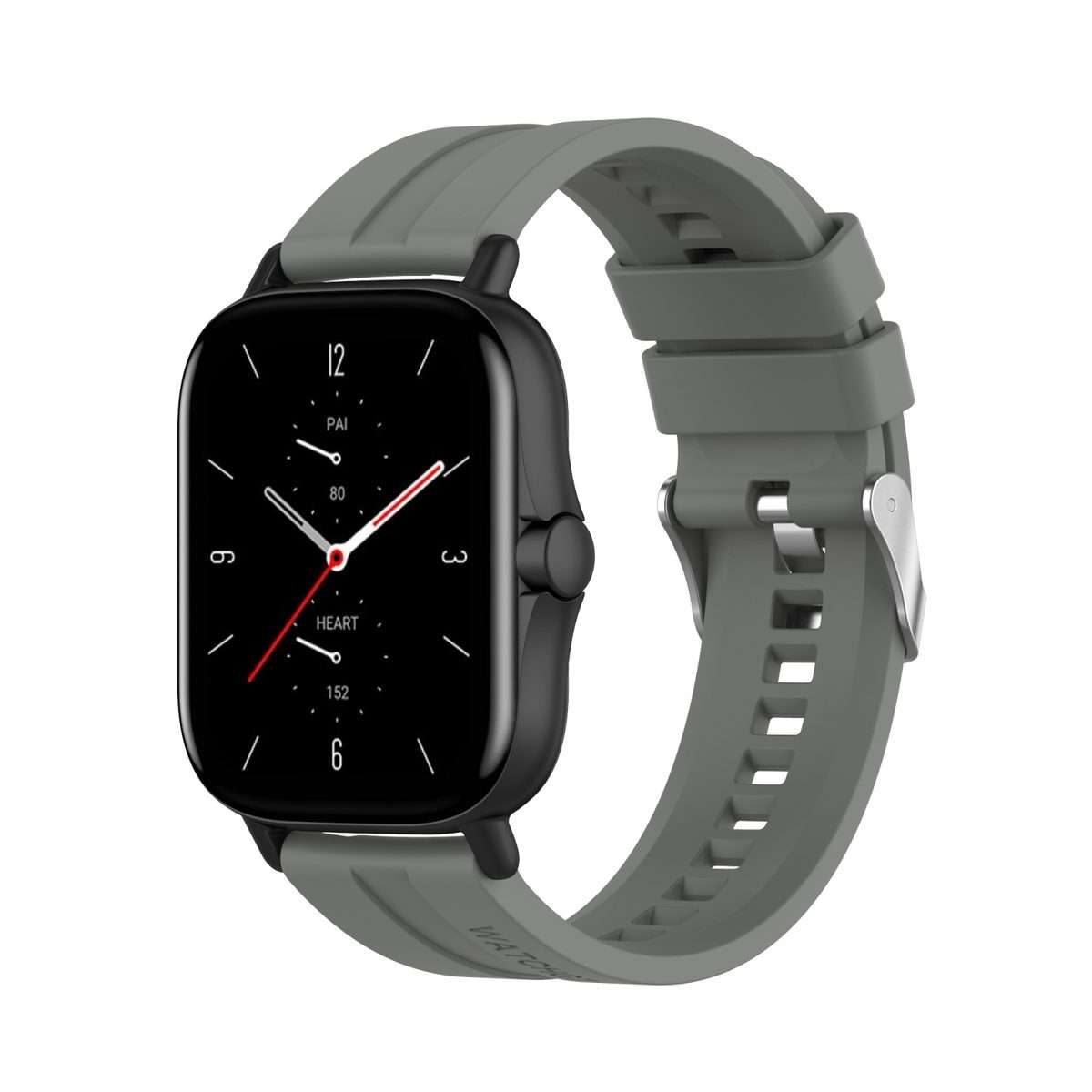 For Amazfit GTS 2e / GTS 2 20mm Silicone Watch Band with Silver Buckle(Grey)