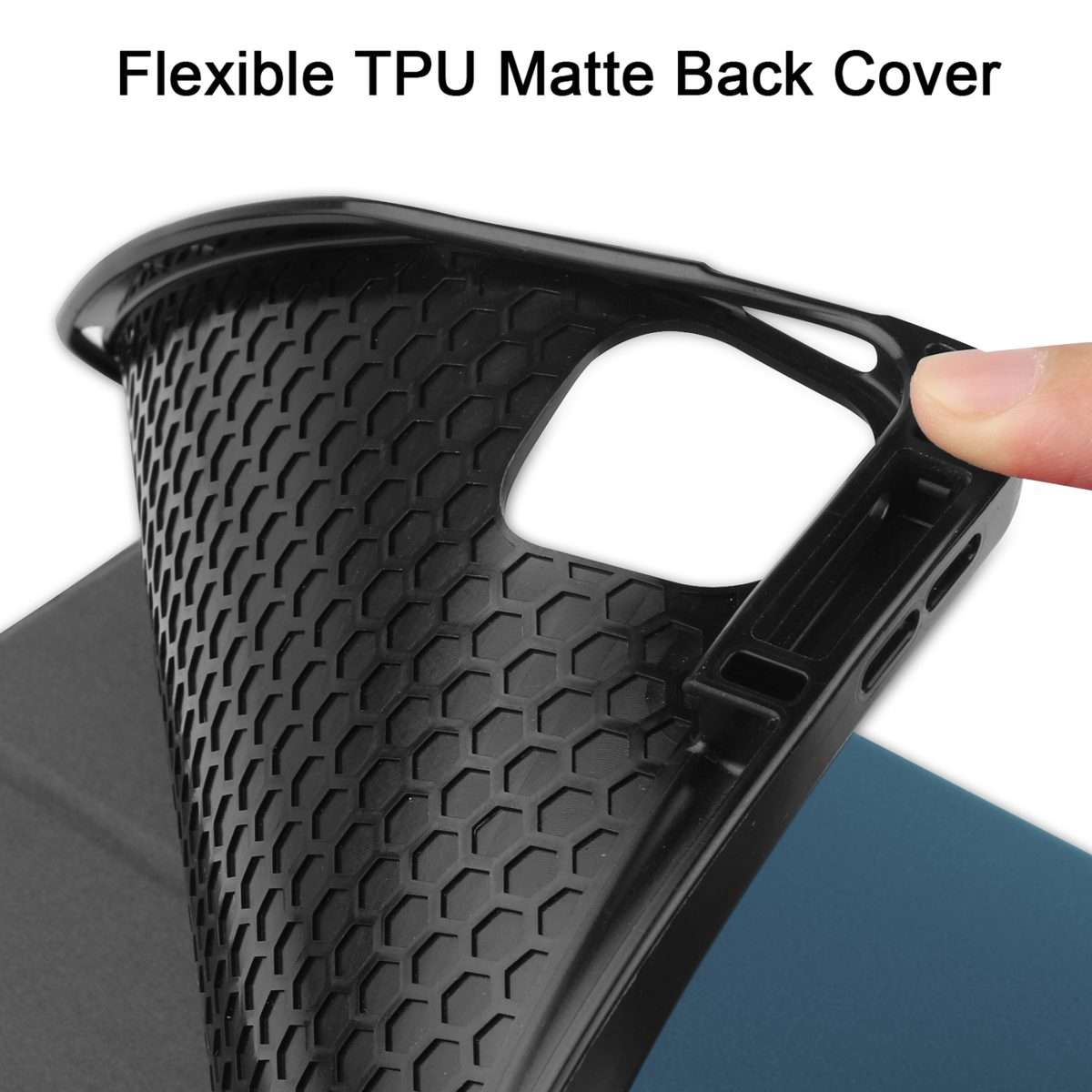 For iPad Pro 12.9 2022 / 2021 Horizontal Flip Honeycomb TPU + PU Leather Tablet C ... (Dark Green)