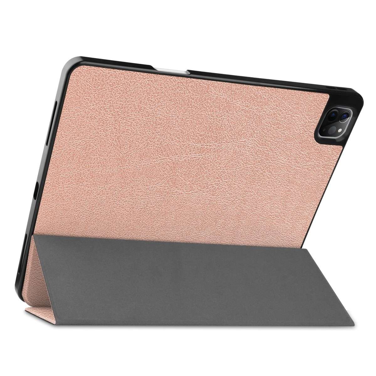 For iPad Pro 12.9 2022 / 2021 Horizontal Flip Honeycomb TPU + PU Leather Tablet Ca ... (Rose Gold)