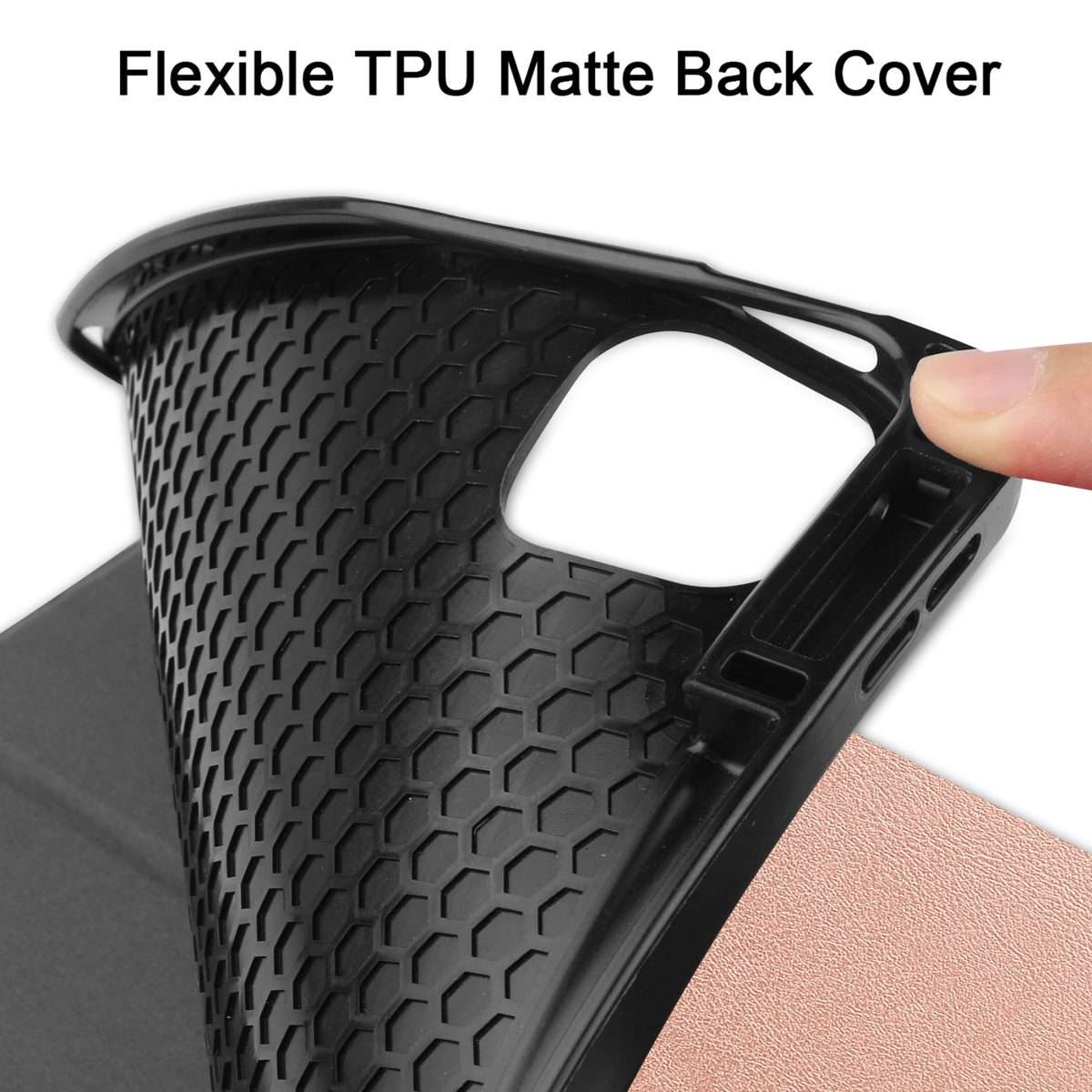 For iPad Pro 12.9 2022 / 2021 Horizontal Flip Honeycomb TPU + PU Leather Tablet Ca ... (Rose Gold)