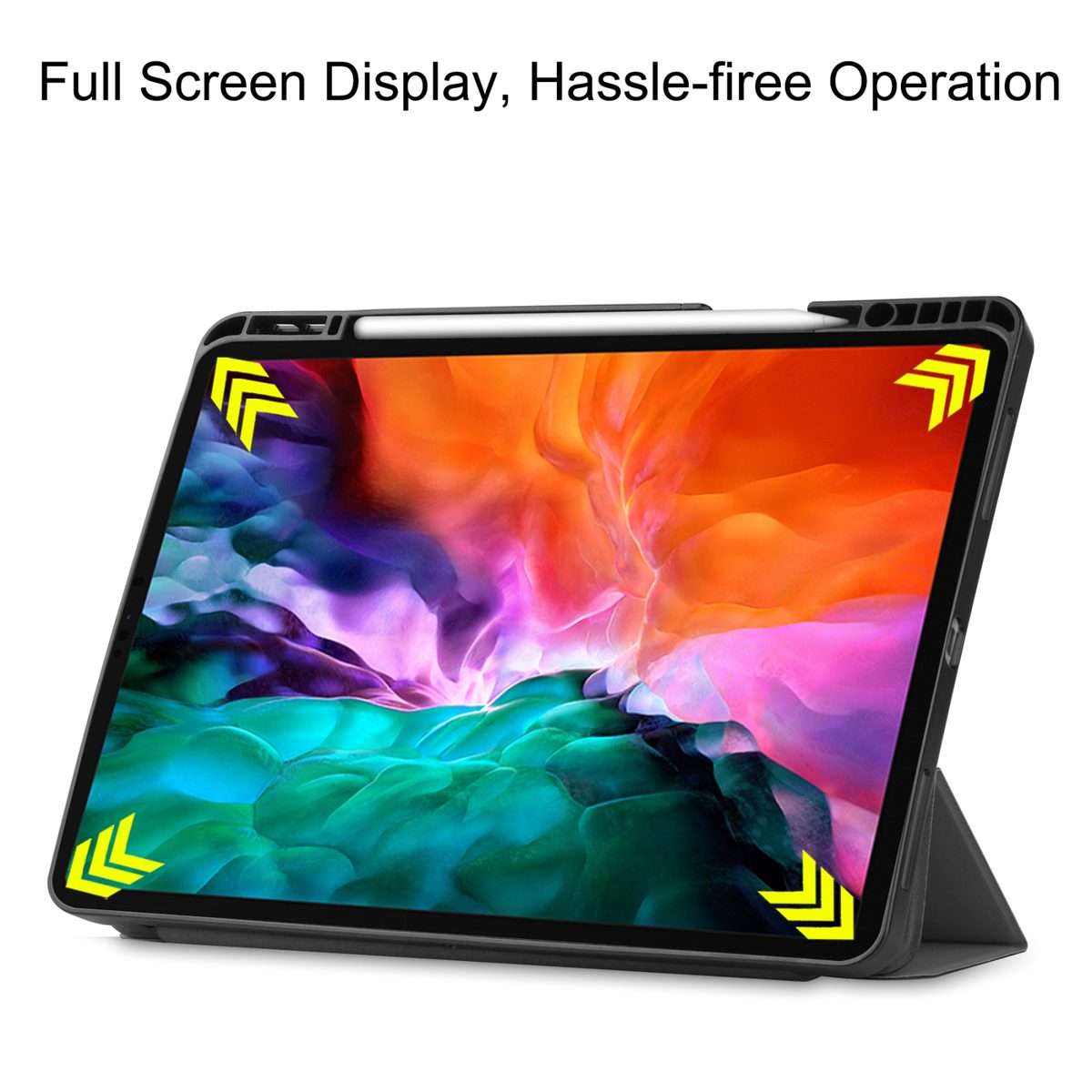 For iPad Pro 12.9 2022 / 2021 Horizontal Flip Honeycomb TPU + PU Leather Tablet Case wi ... (Grey)