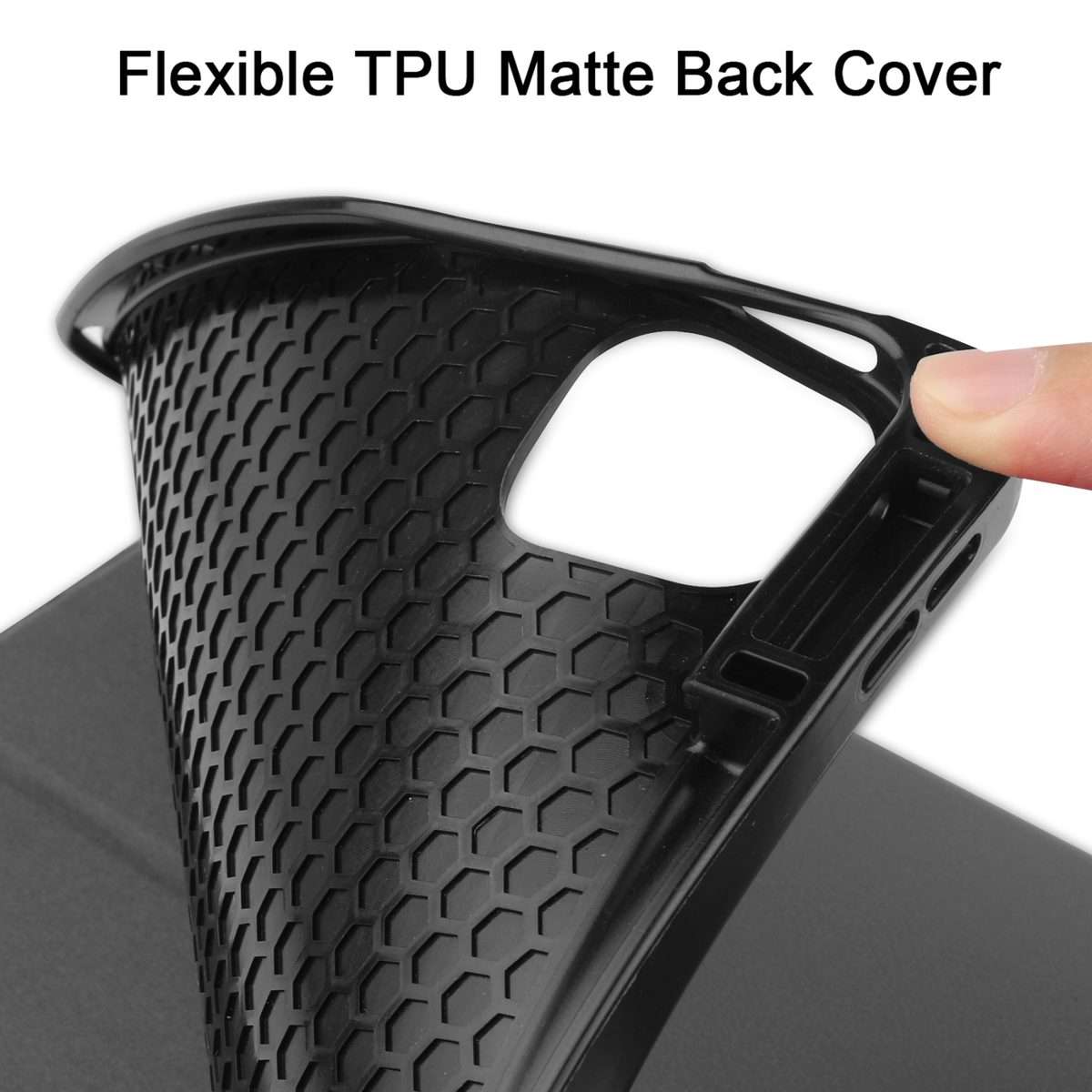 For iPad Pro 12.9 2022 / 2021 Horizontal Flip Honeycomb TPU + PU Leather Tablet Case wi ... (Grey)
