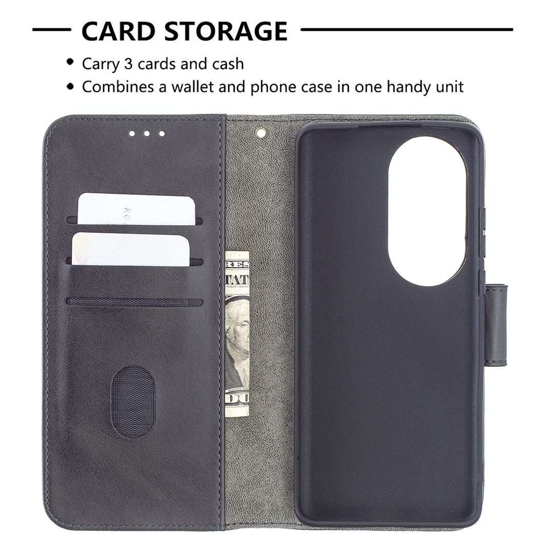 For Huawei P50 Pro Matching Color Crocodile Texture Horizontal Flip PU Leather Case wi ... (Black)