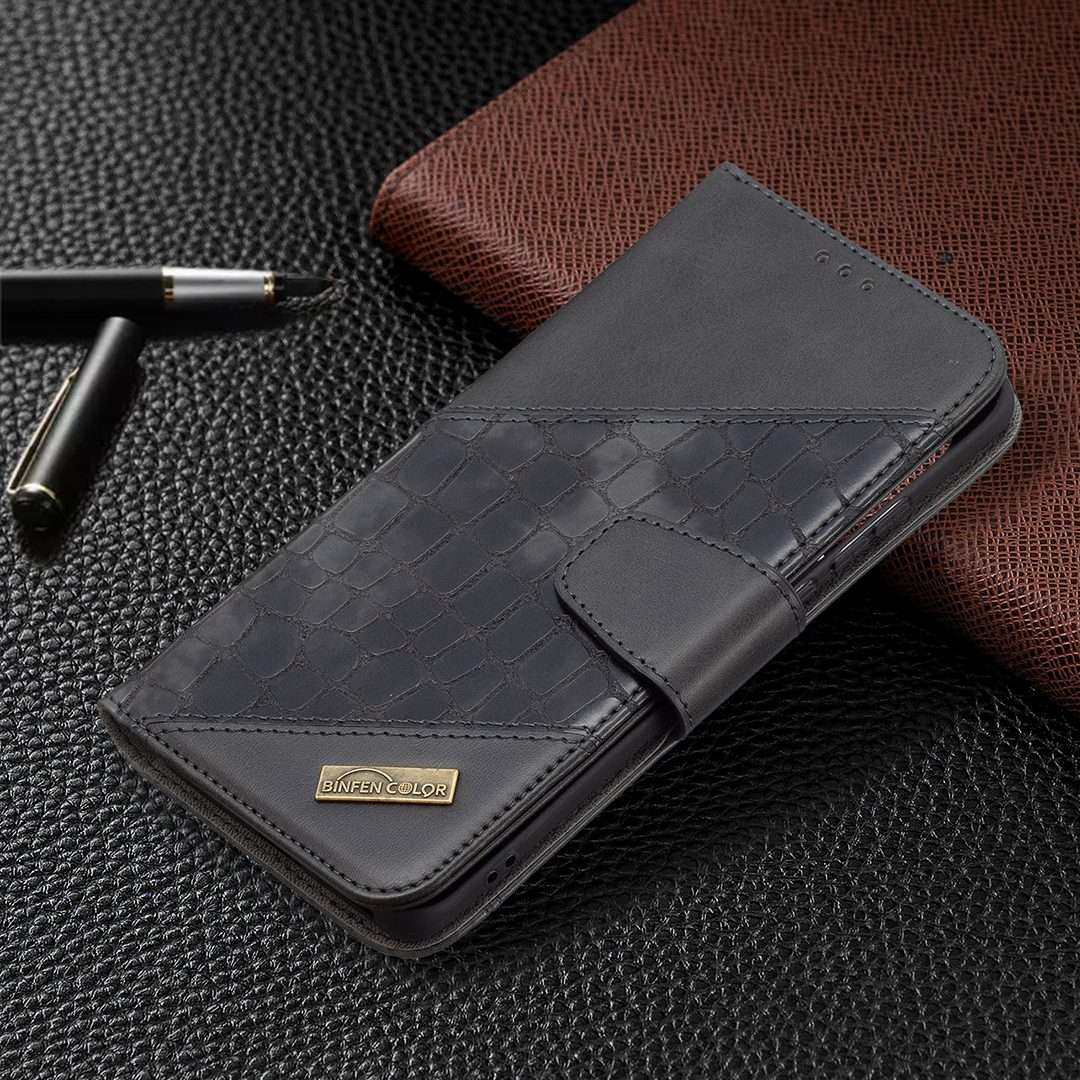 For Huawei P50 Pro Matching Color Crocodile Texture Horizontal Flip PU Leather Case wi ... (Black)