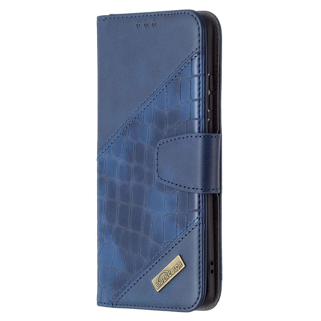 For Huawei P50 Pro Matching Color Crocodile Texture Horizontal Flip PU Leather Case wit ... (Blue)
