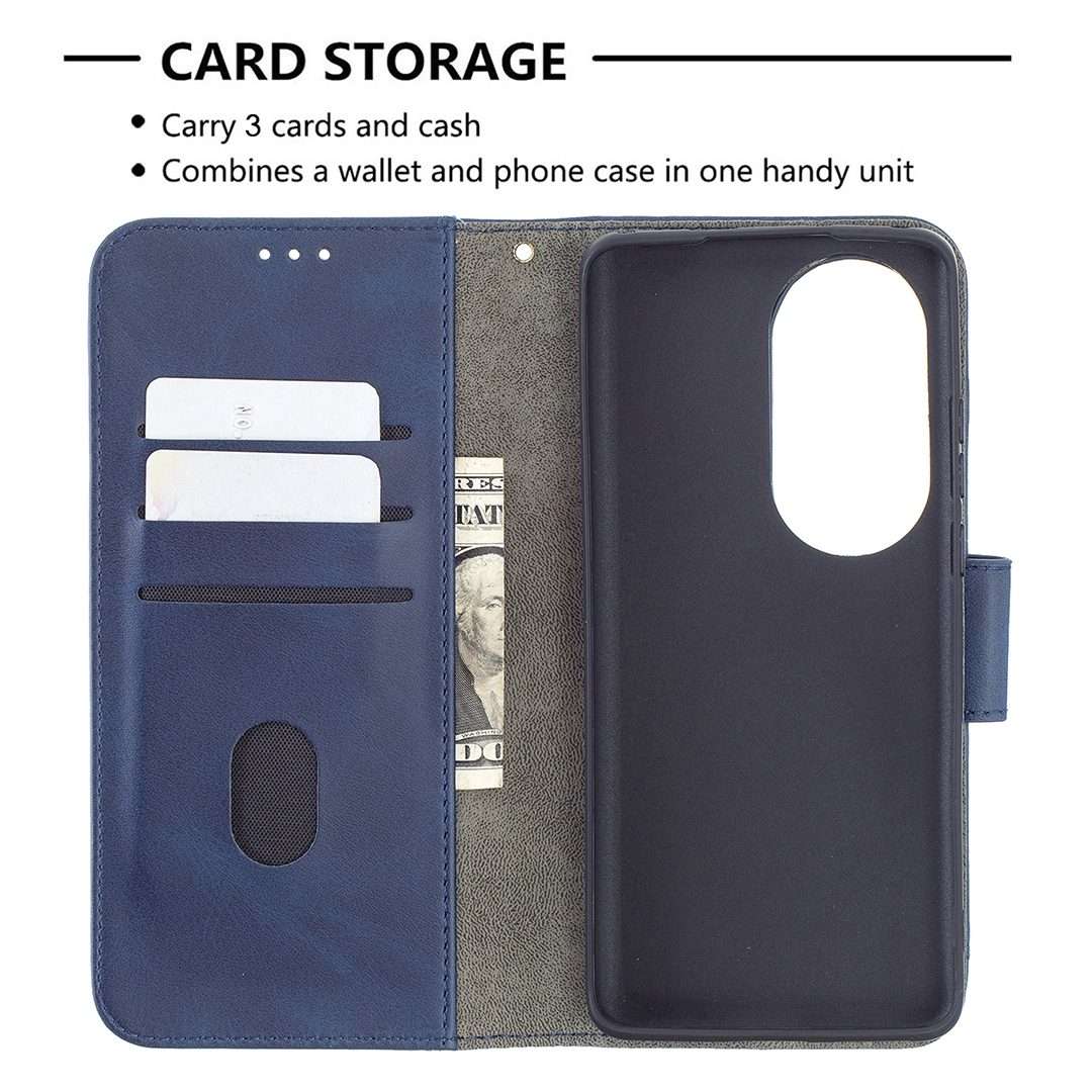 For Huawei P50 Pro Matching Color Crocodile Texture Horizontal Flip PU Leather Case wit ... (Blue)
