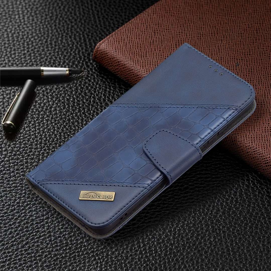 For Huawei P50 Pro Matching Color Crocodile Texture Horizontal Flip PU Leather Case wit ... (Blue)