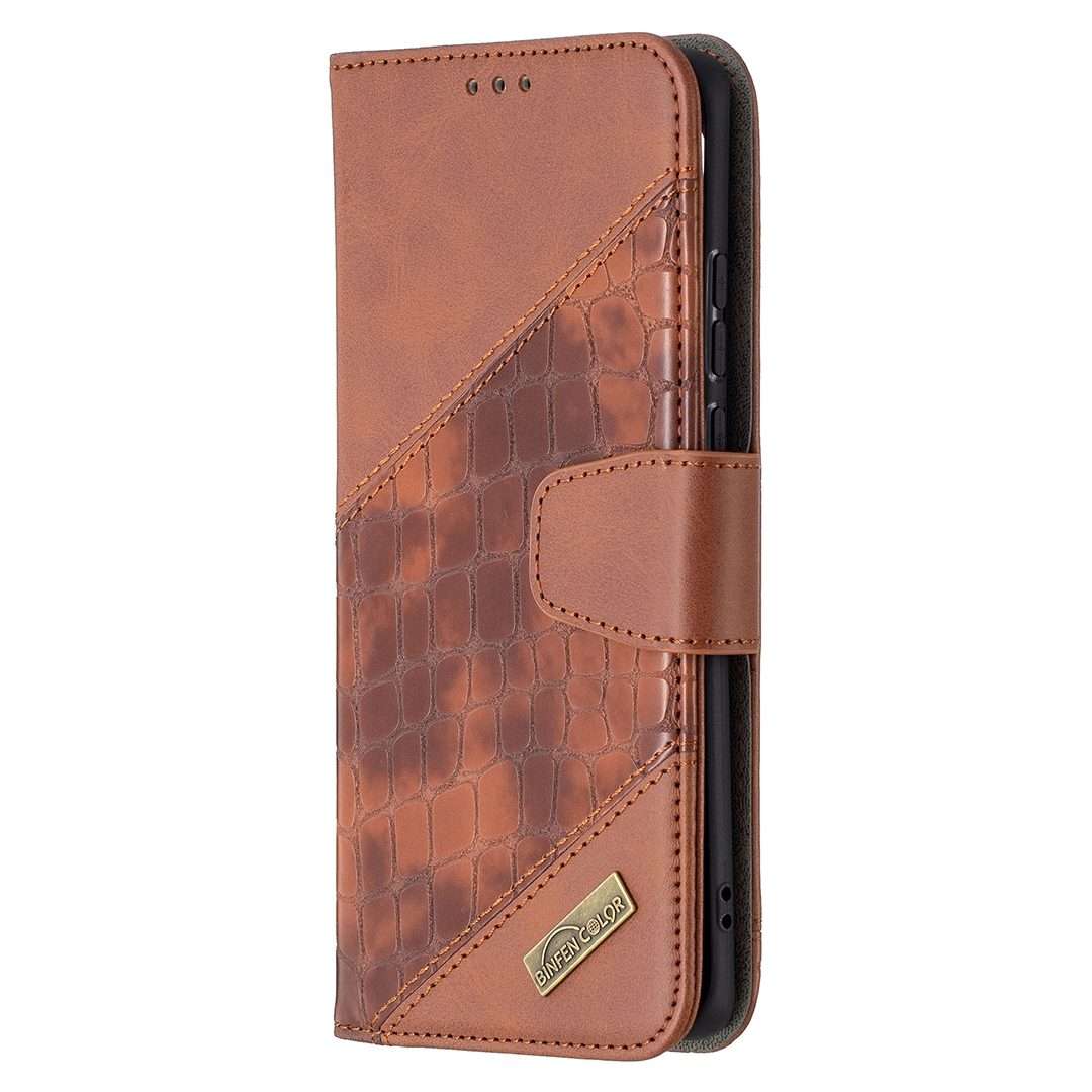 For Huawei P50 Pro Matching Color Crocodile Texture Horizontal Flip PU Leather Case wi ... (Brown)