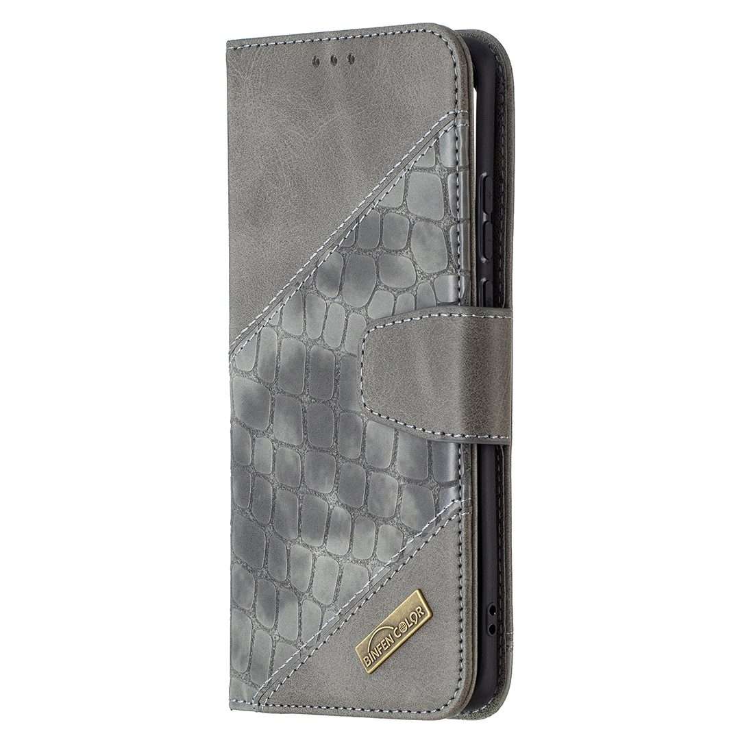 For Huawei P50 Pro Matching Color Crocodile Texture Horizontal Flip PU Leather Case wit ... (Grey)