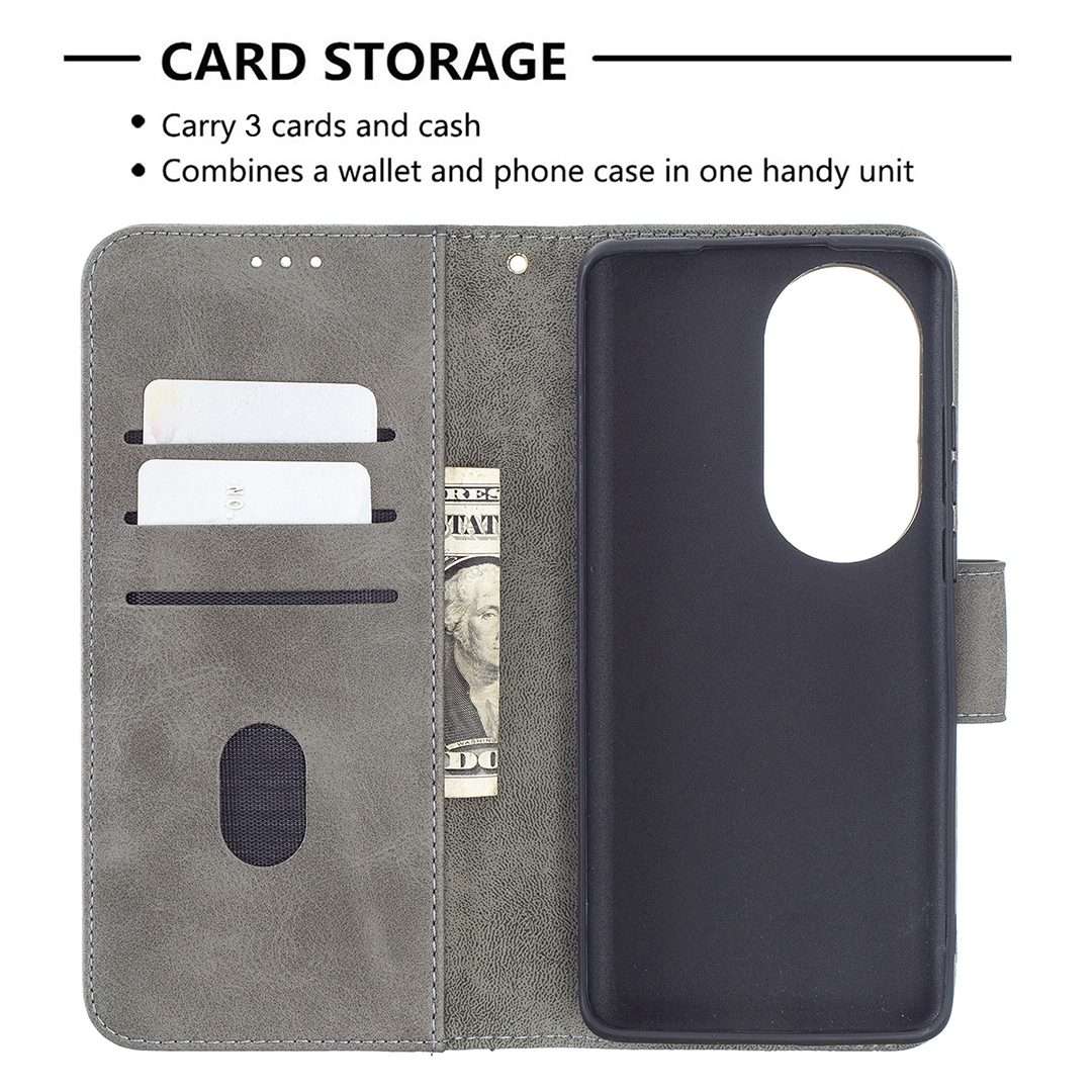 For Huawei P50 Pro Matching Color Crocodile Texture Horizontal Flip PU Leather Case wit ... (Grey)