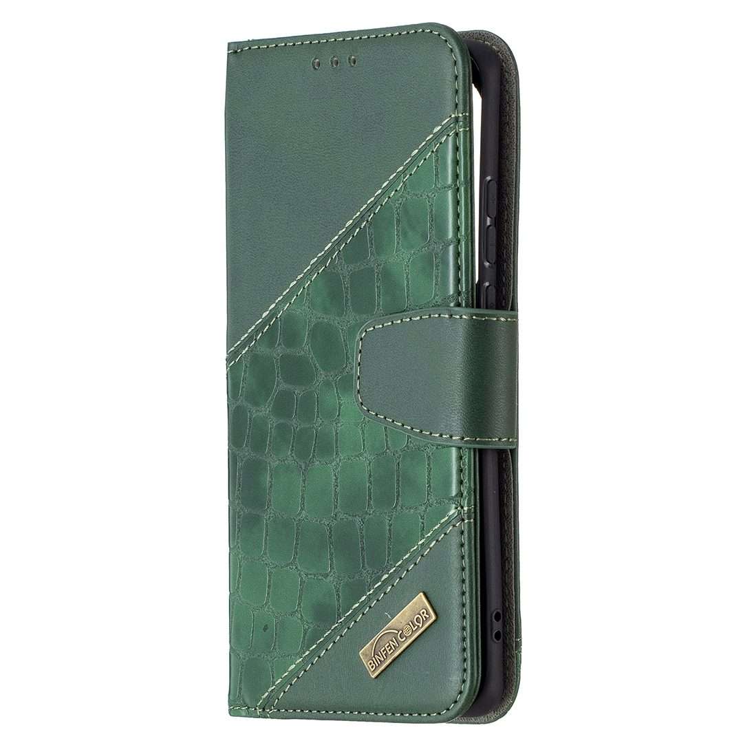 For Huawei P50 Pro Matching Color Crocodile Texture Horizontal Flip PU Leather Case wi ... (Green)