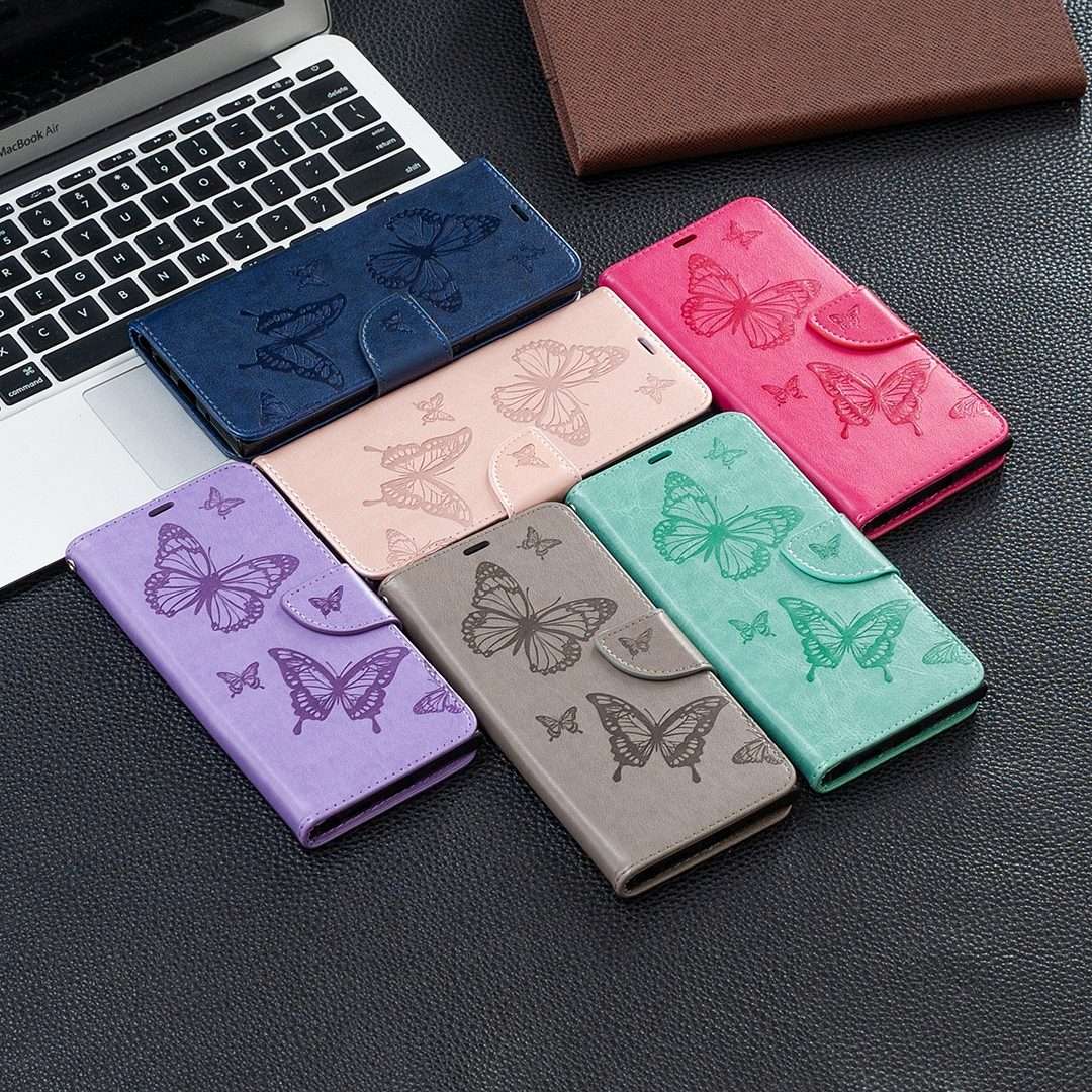 For Huawei P50 Pro Two Butterflies Embossing Pattern Horizontal Flip Leather Case with ... (Grey)
