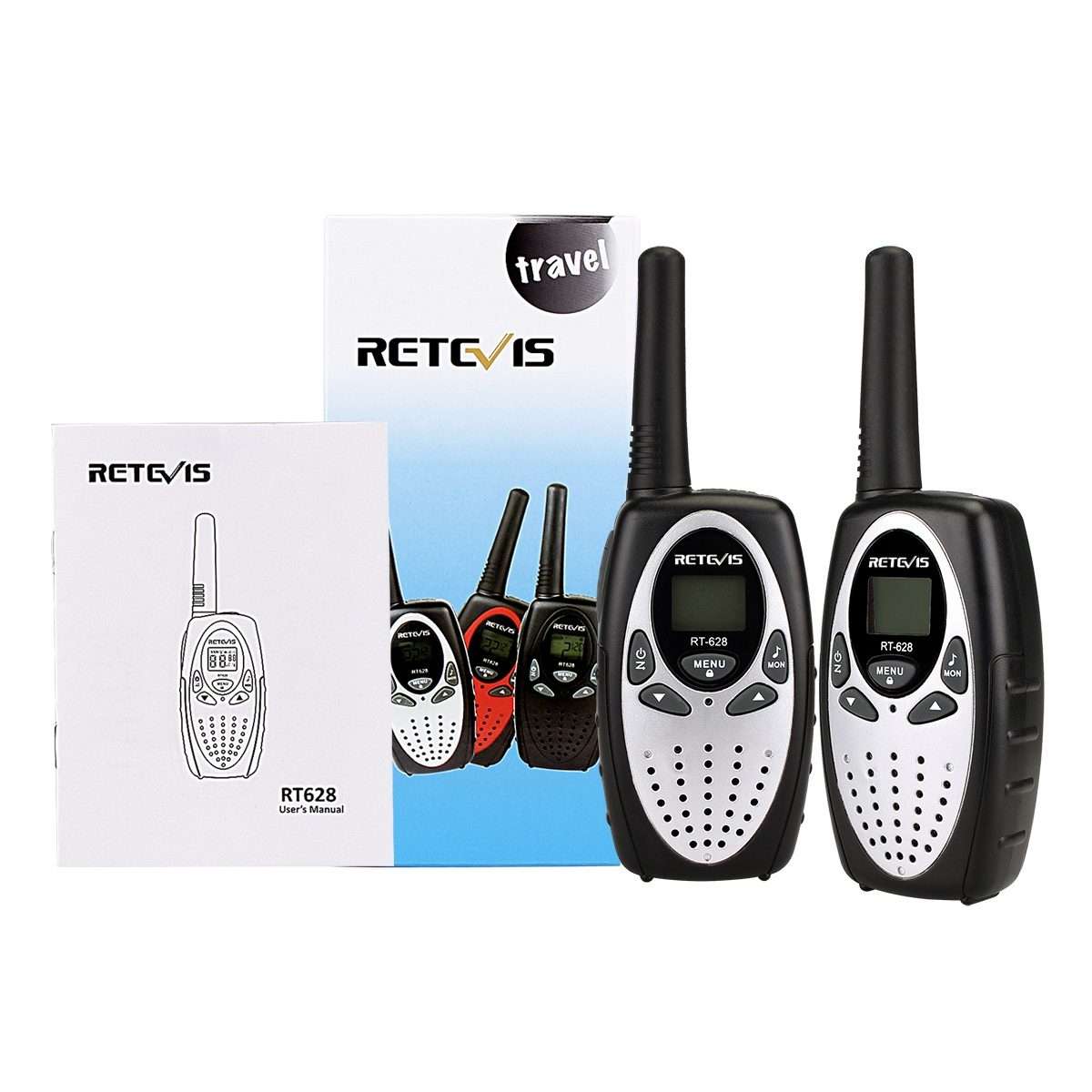 1 Pair RETEVIS RT628 0.5W US Frequency 462.550-467.7125MHz 22CHS Handheld Children Wal ... (White)
