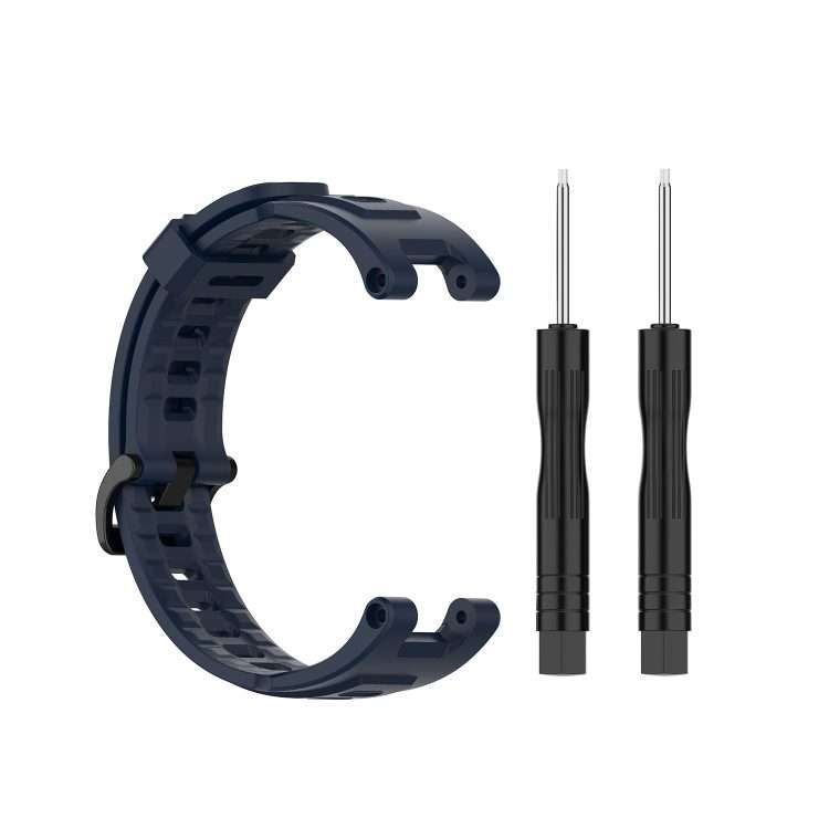 For Amazfit T-Rex Pro / Amazfit T-Rex Silicone Watch Band with Dismantling Tools ... (Navy Blue)