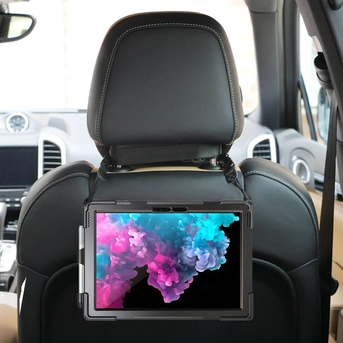 For Microsoft Surface Pro 4 / 5 / 6 / 7 / 7+ Shockproof Colorful Silicone + PC Protect ... (Black)