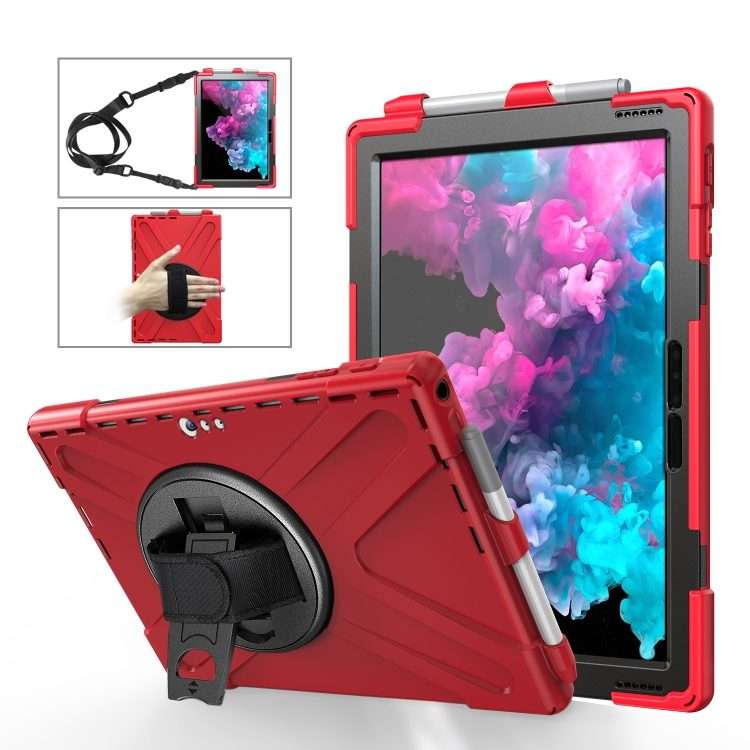 For Microsoft Surface Pro 4 / 5 / 6 / 7 / 7+ Shockproof Colorful Silicone + PC Protectiv ... (Red)