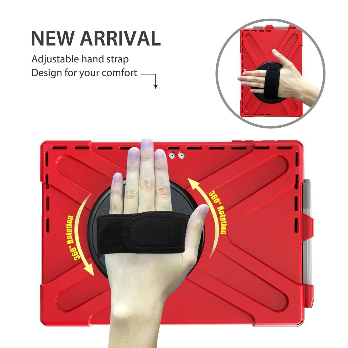 For Microsoft Surface Pro 4 / 5 / 6 / 7 / 7+ Shockproof Colorful Silicone + PC Protectiv ... (Red)