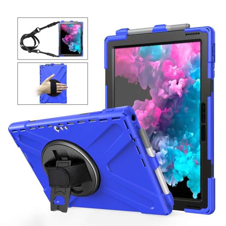 For Microsoft Surface Pro 4 / 5 / 6 / 7 / 7+ Shockproof Colorful Silicone + PC Protecti ... (Blue)