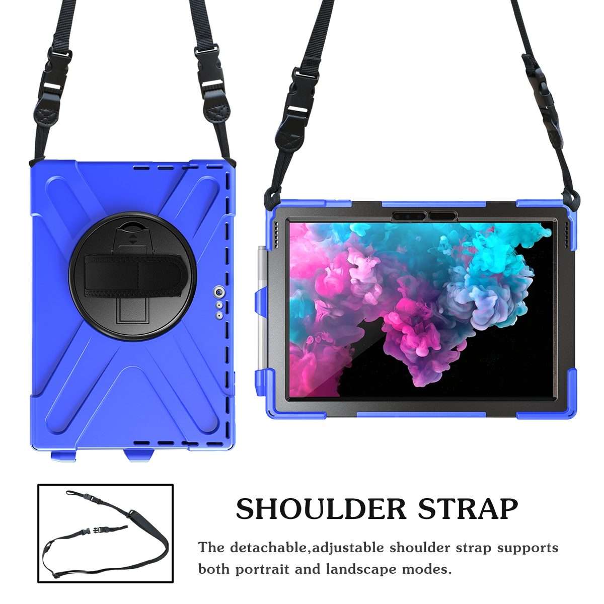For Microsoft Surface Pro 4 / 5 / 6 / 7 / 7+ Shockproof Colorful Silicone + PC Protecti ... (Blue)