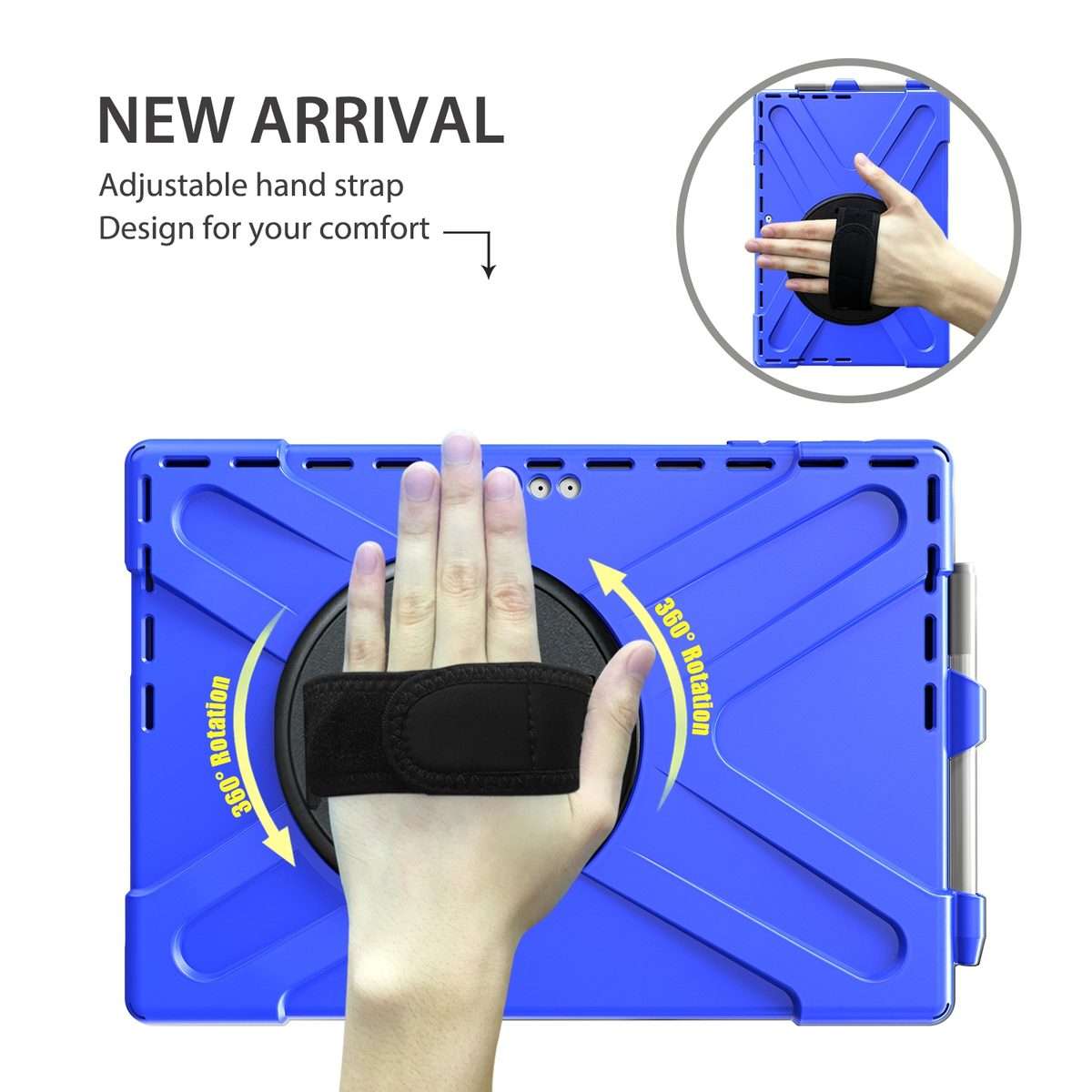 For Microsoft Surface Pro 4 / 5 / 6 / 7 / 7+ Shockproof Colorful Silicone + PC Protecti ... (Blue)