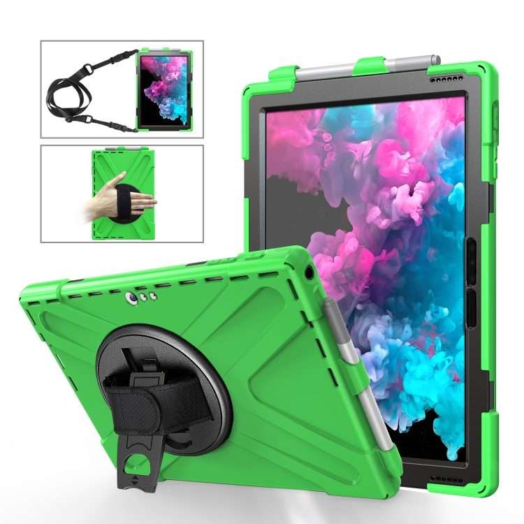 For Microsoft Surface Pro 4 / 5 / 6 / 7 / 7+ Shockproof Colorful Silicone + PC Protect ... (Green)