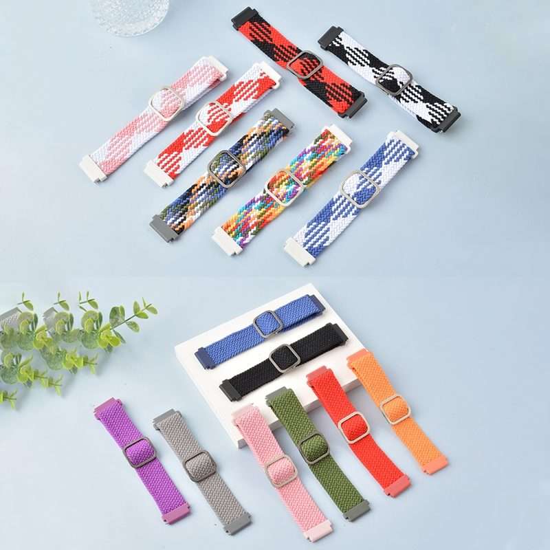 22mm Universal Adjustable Nylon Braided Elasticity Watch Band(Blue)