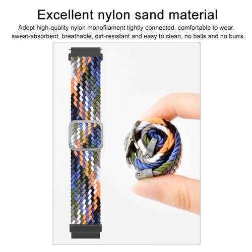 22mm Universal Adjustable Nylon Braided Elasticity Watch Band(Orange)