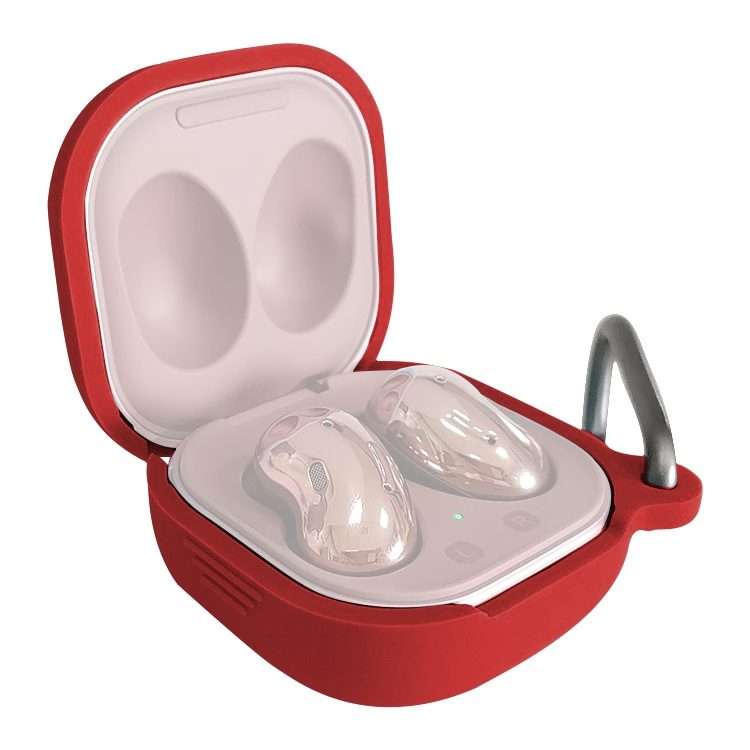 For Samsung Galaxy Buds Live / Pro Bluetooth Earphone Silicone Protective Case with Hook(Wine Red)