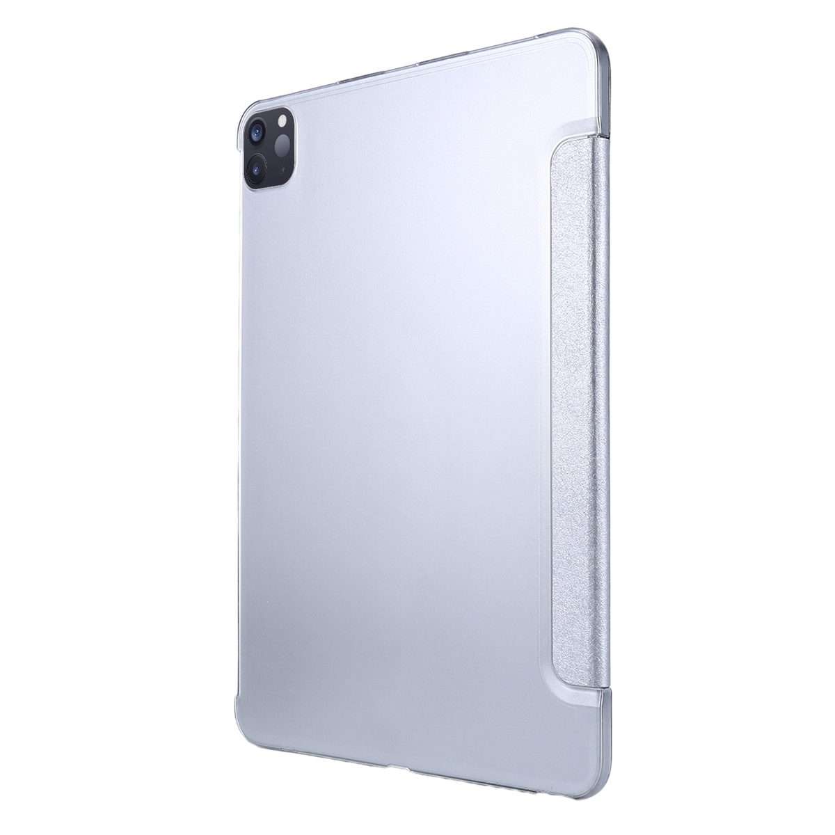For iPad Air 13 2025 / 2024 / iPad Pro 12.9 2022 / 2021 Silk Texture Three-fold Horiz ... (Silver)