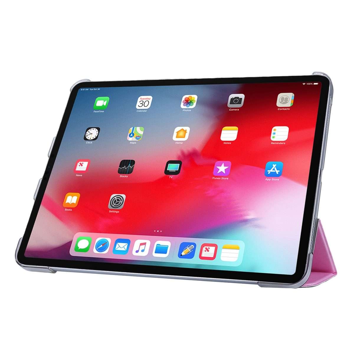 For iPad Air 13 2025 / 2024 / iPad Pro 12.9 2022 / 2021 Silk Texture Three-fold Horizon ... (Pink)